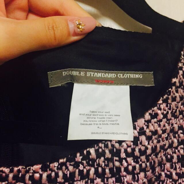 DOUBLE STANDARD CLOTHING(ダブルスタンダードクロージング)の黒ピンクミックスツイードワンピ♡  レディースのワンピース(ミニワンピース)の商品写真