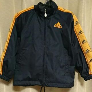 アディダス(adidas)の【adidas】アディダス男児ナイロンジャンパー紺×オレンジ100中古美品(ジャケット/上着)