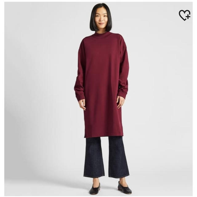 UNIQLO(ユニクロ)のモックネックTワンピース (長袖) レディースのワンピース(ひざ丈ワンピース)の商品写真