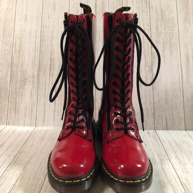 Dr.Martens(ドクターマーチン)の美品 ドクターマーチン☆☆レッドパテントレザー☆☆ダブルジップ レディースの靴/シューズ(ブーツ)の商品写真