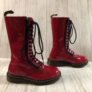 ドクターマーチン(Dr.Martens)の美品 ドクターマーチン☆☆レッドパテントレザー☆☆ダブルジップ(ブーツ)