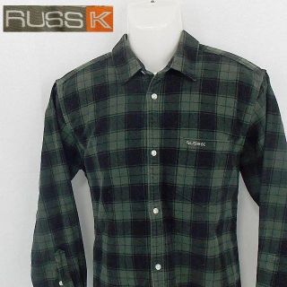 ラスケー(RUSS・K)の【RUSS-K】 美品 ラスケー グリーンチェック長袖シャツ サイズL(シャツ)