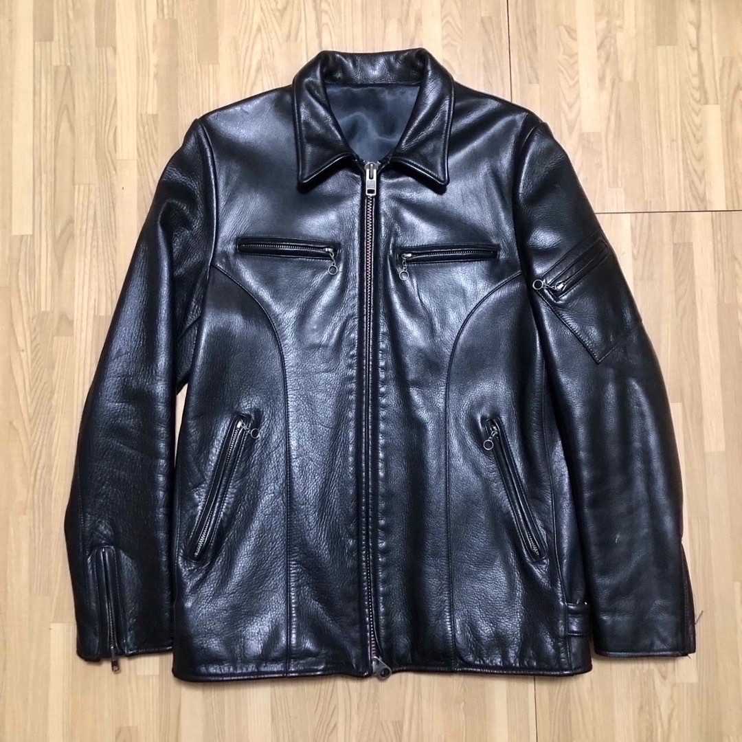 PHIGVEL(フィグベル)のPHIGVEL LEATHER JACKET BLACK 本革 レザー 即購入可 メンズのジャケット/アウター(レザージャケット)の商品写真