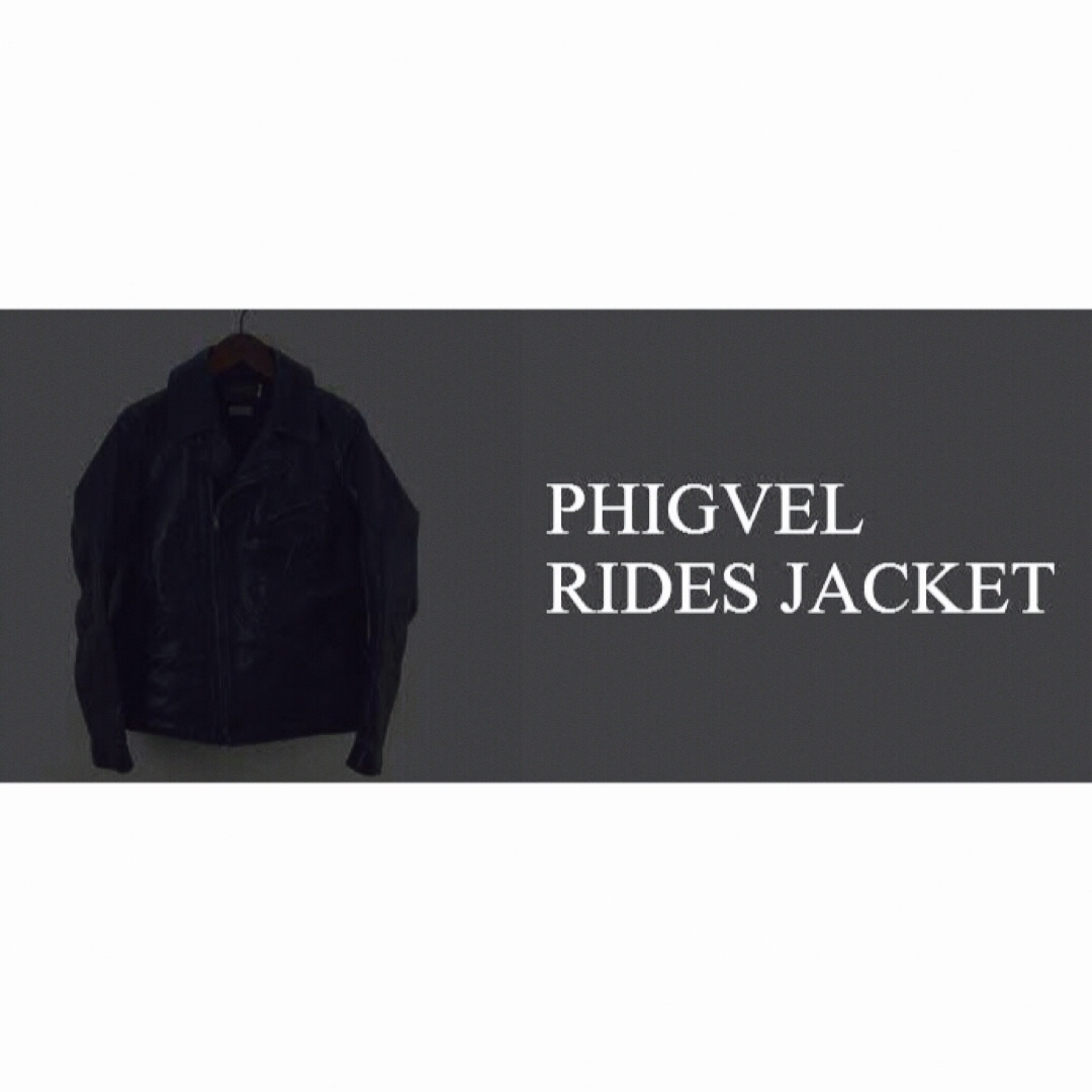 即購入可 PHIGVEL COW LEATHER JACKET BLACK 本革のサムネイル