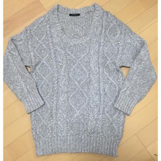 トッコ(tocco)の美品♡パール  ケーブルニット グレー M トッコクローゼット  イング(ニット/セーター)