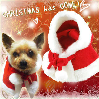 犬服 サンタ ローブ クリスマス マント サンタ コスプレ 衣装 犬 猫 ペット(犬)