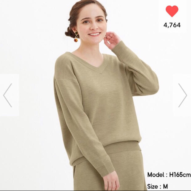 GU(ジーユー)のGU Vネックニットチュニック(長袖) レディースのトップス(ニット/セーター)の商品写真