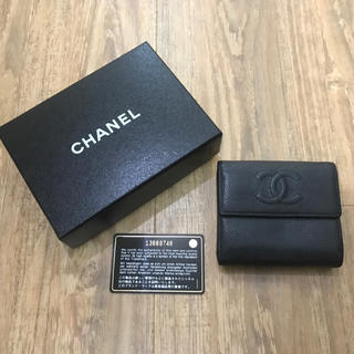 シャネル(CHANEL)のCHANEL キャビアスキン　二つ折り財布(財布)