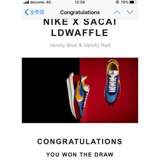 ナイキ(NIKE)の NIKE LDWAFFLE SACAI  BLUE  MULTI (スニーカー)