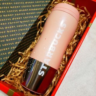 スターバックスコーヒー(Starbucks Coffee)のスタバ ホリデー カーヴドステンレスボトルピンクアンドシルバー(タンブラー)