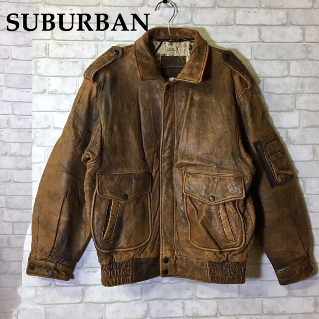 【SUBURBAN】羊革 フライトジャケット レザー 本革 /Lサイズ | フリマアプリ ラクマ