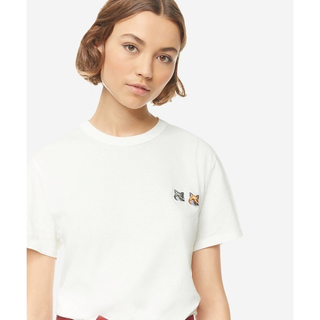 MAISON KITSUNE メゾン キツネ　　ロゴ Tシャツ　ダブルヘッド(Tシャツ/カットソー(半袖/袖なし))