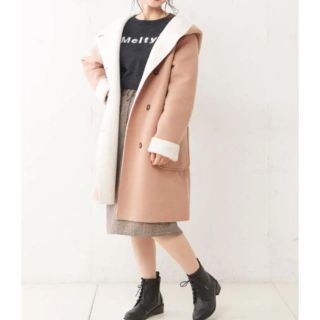 ナイスクラップ(NICE CLAUP)の新品♡定価9790円 ナイスクラップ ⭐️軽量ボアコート キャメル ウール混💗(その他)