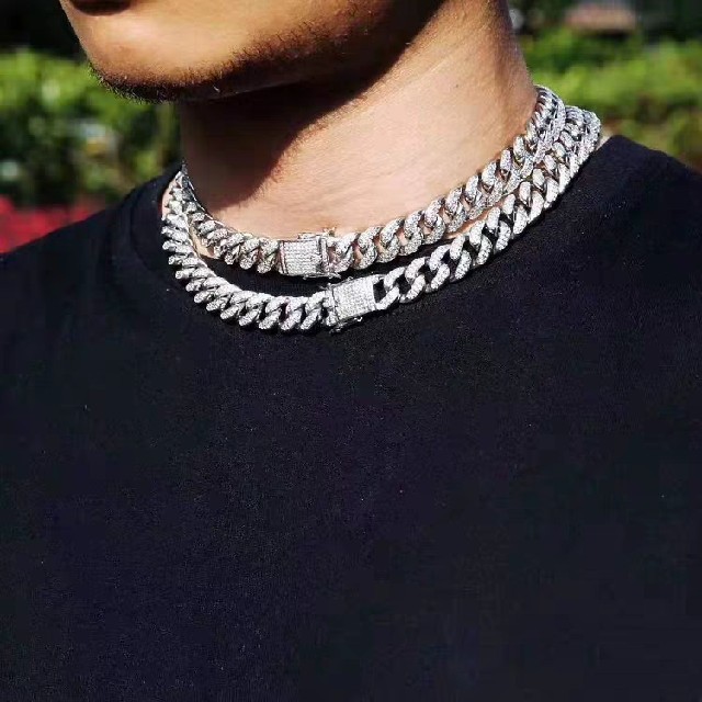 シルバーチェーン　usラッパー着用hiphop メンズのアクセサリー(ネックレス)の商品写真