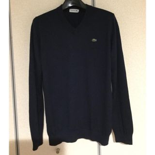 ラコステ(LACOSTE)のLACOSTE Vネック ニット ネイビー 38サイズ(ニット/セーター)