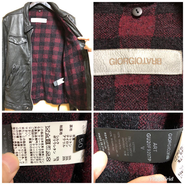 美品GIORGIO BRATOジョルジオブラット19AWラムレザーブルゾン19万 美品GIORGIO BRATOジョルジオブラット19AWラムレザーブルゾン19万