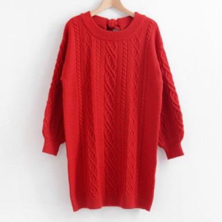 マジェスティックレゴン(MAJESTIC LEGON)の新品♡マジェスティックレゴン 後ろリボンワンピース 赤   Mサイズ(その他)