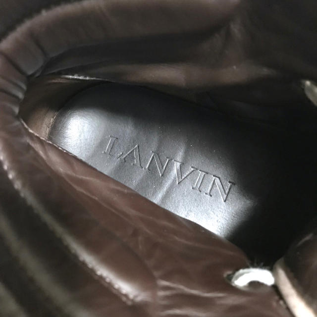 LANVIN(ランバン)の定10万 LANVIN ランバン メタリックテープ装飾ハイカットレザースニーカー メンズの靴/シューズ(スニーカー)の商品写真