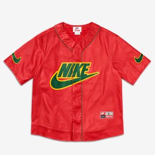 シュプリーム(Supreme)のsupreme NIKE ベースボールジャージ US M 牛革(Tシャツ/カットソー(半袖/袖なし))