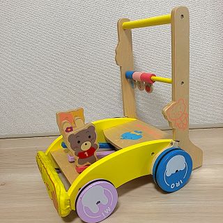 ニシマツヤ(西松屋)の送料込み！　ミテミテ　木製　手押し車　(手押し車/カタカタ)