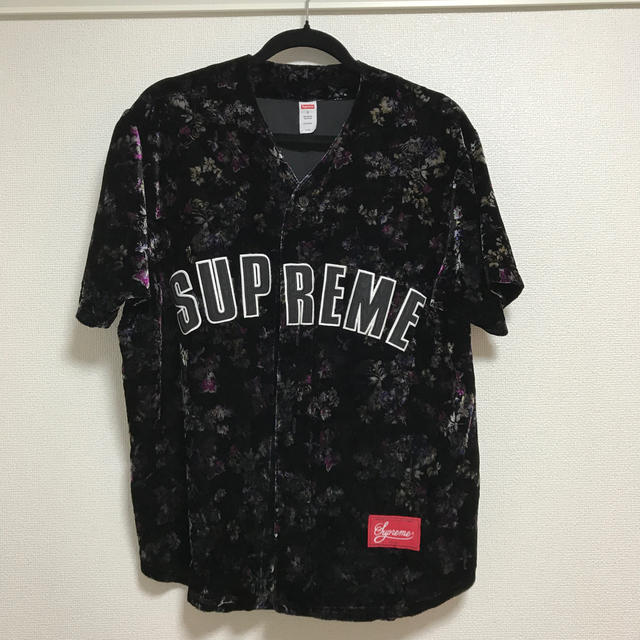 店舗限定特典あり supreme floral velour Baseball jersey - トップス