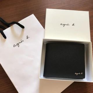 アニエスベー(agnes b.)の新品 未使用 アニエスベー  二つ折り財布 ブラック(折り財布)