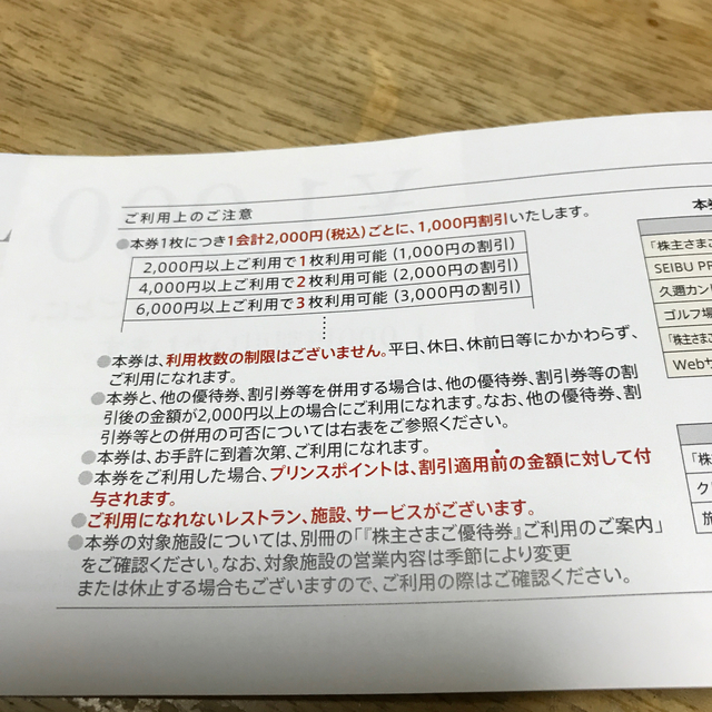 10枚 西武HD共通割引券の通販 by korokoro.v's shop｜ラクマ