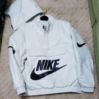 シュプリーム(Supreme)のSupreme×NIKE　レザーブルゾン白　正規品　新品同様　M　(レザージャケット)