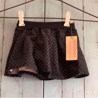 ニシマツヤ(西松屋)の新品 チェロキー ドット柄 キュロット スカート  95 黒(スカート)