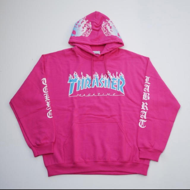 ★希少THRASHER×LABRAT Flame Logo Hoodie L