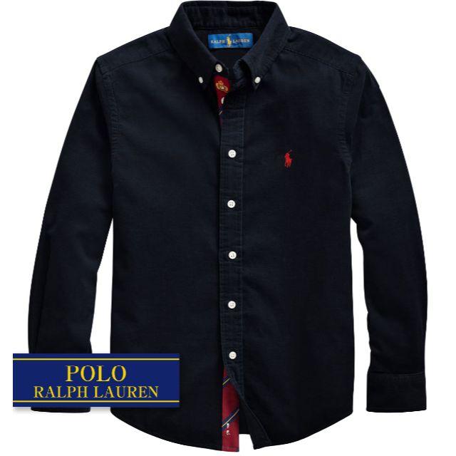 Ralph Lauren(ラルフローレン)の☆新品☆170 ラルフローレン コットンコーデュロイシャツ ブラック 6698 キッズ/ベビー/マタニティのキッズ服男の子用(90cm~)(ブラウス)の商品写真