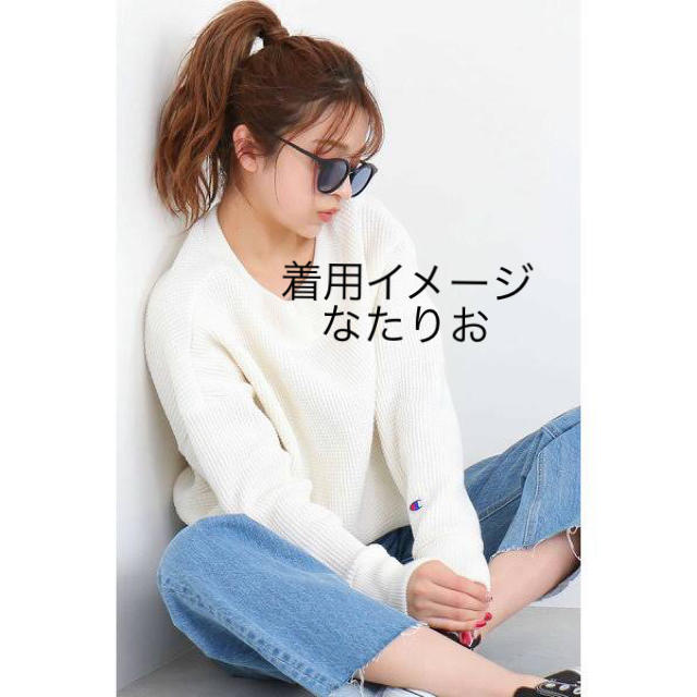 Champion(チャンピオン)の大人気！チャンピオン白サーマルロンT ワッフル Lサイズ レディースのトップス(Tシャツ(長袖/七分))の商品写真