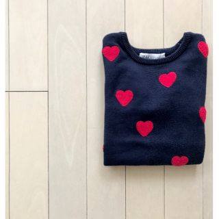 エイチアンドエム(H&M)のH&M ハートワッペン コットンニット(2-4Y)(ニット)