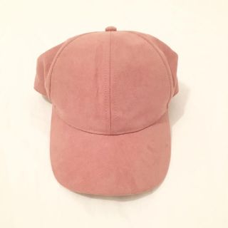 エイチアンドエム(H&M)のH&Mダスティピンクスエードキャップくすみピンク(キャップ)