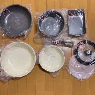 アイリスオーヤマ(アイリスオーヤマ)の【最終値下げ】キッチンシェフ 豪華8点セット(2色ミックス！)(鍋/フライパン)