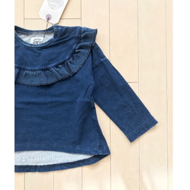 MARKEY'S(マーキーズ)の新品✦Ocean&Ground フリル デニム カットソー(95) キッズ/ベビー/マタニティのキッズ服女の子用(90cm~)(Tシャツ/カットソー)の商品写真