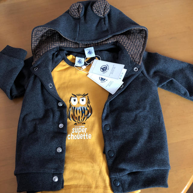 PETIT BATEAU(プチバトー)のプチバトー　耳付きパーカー キッズ/ベビー/マタニティのキッズ服男の子用(90cm~)(ジャケット/上着)の商品写真