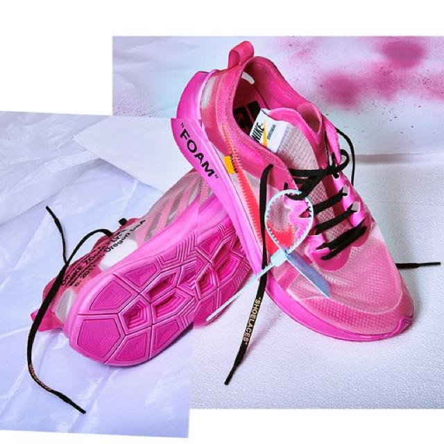 THE 10 : OFF-WHITE × NIKE ZOOM FLY PINK靴/シューズ