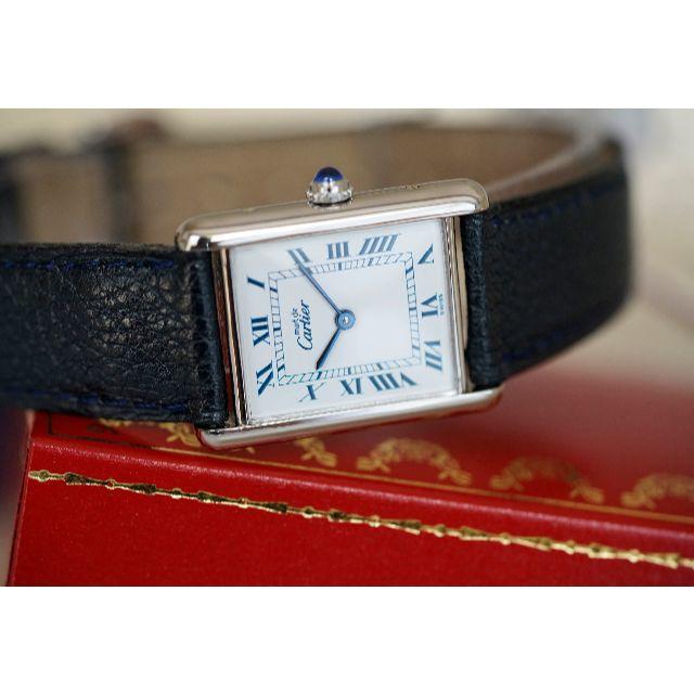 Cartier(カルティエ)の美品 カルティエ マスト タンク シルバー ブルーインデックス LM メンズの時計(腕時計(アナログ))の商品写真