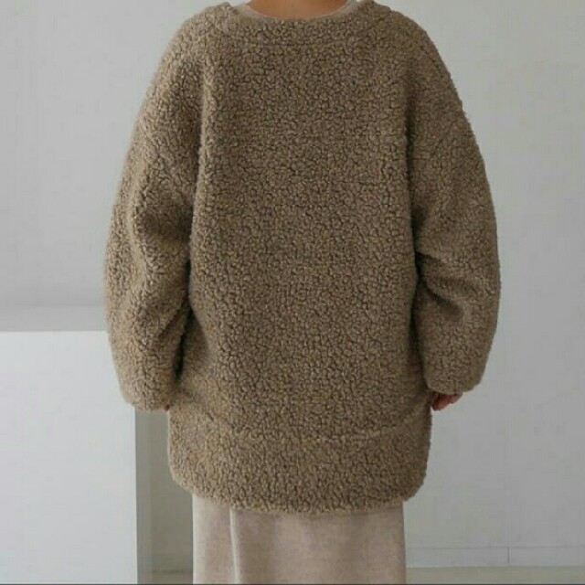 DEUXIEME CLASSE(ドゥーズィエムクラス)のargue  ITALY FUR PILE BOA COAT ボアコート モカ レディースのジャケット/アウター(毛皮/ファーコート)の商品写真