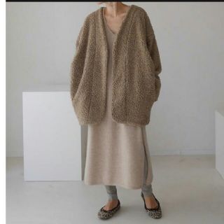 ドゥーズィエムクラス(DEUXIEME CLASSE)のargue  ITALY FUR PILE BOA COAT ボアコート モカ(毛皮/ファーコート)