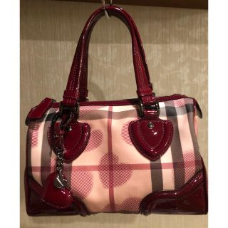 バーバリーブルーレーベル(BURBERRY BLUE LABEL)のバーバリーブルーレーベル ハート チェック柄 バッグ(ハンドバッグ)