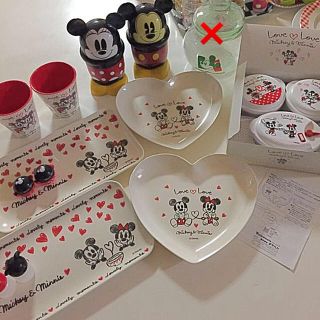 ディズニー(Disney)のDisney ミッキ&ミニー 樹脂食器セット16点(食器)