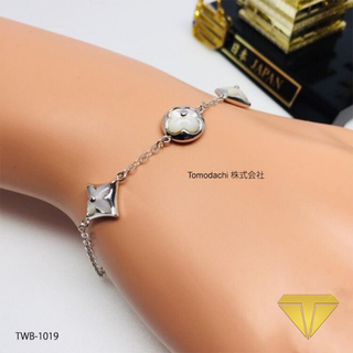 K18WG Three Flower Charm ブレスレット(ブレスレット/バングル)