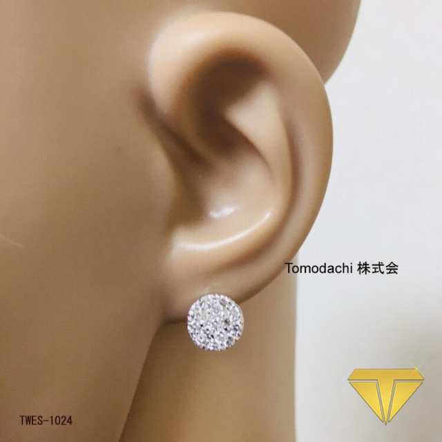 上品 K18WG Round Diamond Stud イヤリング イヤリング - feeshapp.com
