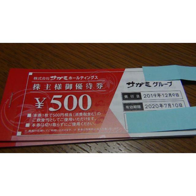 最新サガミ株主優待券1万5千円分（5百円×30枚）来年7月10日迄有効 送料込の通販 by sjckr443000's shop｜ラクマ