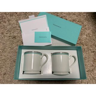 ティファニー(Tiffany & Co.)のTiffany & Co. プラチナ ブルー バンド マグカップ(グラス/カップ)