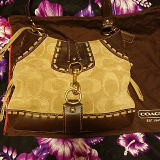 コーチ(COACH)のCOACH  スウェード&レザー  バック(ショルダーバッグ)