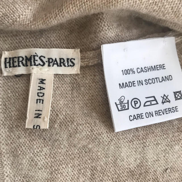 27750円HERMES エルメス カシミヤ100% 0高級ニット ベージュ L