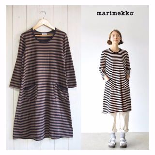 マリメッコ(marimekko)のマリメッコ marimekko コットン ボーダー ワンピース(ひざ丈ワンピース)